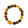 Pulsera de Cuentas Ojo de Tigre Amarillo Dios de la Riqueza Trilateral Mujer Alto Sentido Seis Caracteres Palabras Verdaderas Pulsera de Cristal Pulsera para Mujer Venta al por Mayor