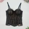 Fábrica de origen Top sexy europeo y americano de lentejuelas y varillas de pescado, hecho a medida, entallado a la cintura, adelgazante, camisola transfronteriza