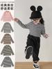 Camiseta Básica de Manga Larga Rayada de Cuello Semialto para Niños Qiu Duo Meng Estilo Primavera y Otoño 2026 Camiseta Coreana para Niñas Camiseta de Manga Larga para Bebé