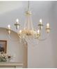 Lustre de cristal estilo creme francês de proteção para os olhos de espectro completo palácio romântico americano sala de estar sala de jantar quarto lâmpadas de vela