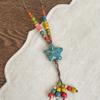Vacaciones en la Playa ~ Collar Largo de Estrella de Mar Retro Bohemio para Mujer Estilo Étnico de Verano Accesorios Trenzados con Cuentas