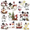 Ct457 Desenho Animado Boneco de Neve de Natal Adesivo para Geladeira Feriado Armário Caixa de Correio Adesivo Decorativo Magnético Impermeável Adesivo para Carro