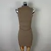 Vestido Cruzado Estilo Dongdaemun Coreano, Ajustado, Sexy, Cuello Semi Alto, Ceñido a la Cintura, Bodycon sin Mangas