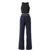 Conjunto nuevo de verano sin mangas y pantalones de pierna ancha para mujer, atuendo casual y moderno de dos piezas para ir al trabajo, con un diseño elegante