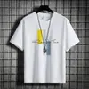 Camiseta Masculina de Manga Curta de Seda Gelada, Nova Tendência Casual Solta de Meia Manga Verão 2026, Roupas Masculinas, Tops da Moda