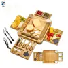 Tabla de quesos con cajón de venta caliente transfronteriza, Tabla de cortar de bambú, Tabla de cortar de queso de leche para el hogar de fábrica lista para usar