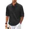 Comércio Exterior Transfronteiriço AliExpress EBAY Camisa Masculina Europeia e Americana Bolso Duplo Algodão Linho Manga Curta Camisa Casual de Férias
