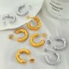 Brincos simples da moda estilo coreano, design de alta qualidade, padrão de cobra em relevo, brincos grossos em forma de C, brincos personalizados