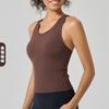 Colete Esportivo de Yoga Respirável de Verão para Mulheres, Corte Slim com Bojos, Alças Largas nos Ombros, Costas Nadador, Roupa Fina para Fitness e Yoga