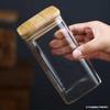 Frasco selado de vidro Frasco de armazenamento quadrado de vidro de alto borosilicato Frasco de armazenamento de vidro transparente de grãos de cozinha