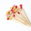 Corazón Rojo Corazón Rosa Corazón de Fruta Corazón de Durazno Brochetas Día de San Valentín Festival Qixi Regalos para Fiestas Decoración de Cócteles Brochetas de Bambú