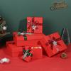 Caixa de presente com laço vermelho spot, tampa céu e terra grande, caixa de embalagem de Natal, caixa de presente para cosméticos, perfume