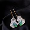 Elegante y Refinado Estilo Chino Completo con Diamantes Calcedonia Verde Vid de Hada Calabaza Gancho de Oreja Collar Exquisito Conjunto de Joyería de Alta Gama para Mujer