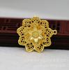 Hongxing DIY Joyería Cobre Color Oro 24K Conservador de Color 30*30mm Colgante de Flor Hueca Multicapa Material Hecho a Mano B1119