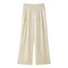Ins venta al por mayor de ropa para mujer estilo europeo y americano transfronterizo moda versátil conjunto de pantalones de pierna ancha de cintura alta estilo camisa de satén manga larga