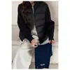 Camisa longa de algodão azul com gola, estilo coreano, de corte solto, para mulheres, top bordado, visual jovem e pequeno, estilo college suave