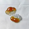 Un Colgante de Paz de Calcedonia Transparente como el Hielo Color Azúcar con una Figura de Buda, Colgante de Paz de Jade Cubo de Ágata Color Dorado Champaña