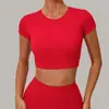 Top Fitness Versátil para Uso Casual Transfronteiriço Justo Secagem Rápida Roupa de Yoga Corrida Pilates Camiseta Esportiva Manga Curta 46038