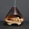 Fogão Aromaterapia Cerâmico Transfronteiriço Resistente à Chama Aberta Queimando Madeira Sagrada Sálvia Cedro Atmosfera Lareira Pequena Fogão a Lenha Peruano