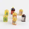 Mini botella pequeña de resina de simulación, botella de bebida en miniatura, material para carcasa de teléfono móvil DIY, joyería, señal de estacionamiento, luz nocturna