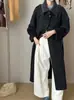 Abrigo de Lana de Doble Cara con Solapas de Punto Simple Estilo Maduro Ligero Largo Engrosado Cálido con Cordones Abrigo de Lana de Doble Cara