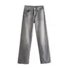 Colección de primavera 2026 para mujer TAOP&ZA: Pantalones vaqueros largos de pierna ancha, tiro medio, estilo europeo y americano, número de estilo 6045129