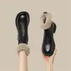 Botas Martin de suela gruesa que aumentan la altura para mujer, nuevo estilo de invierno 2026, forradas de felpa, engrosadas, cálidas y aislantes, perfectas para condiciones de nieve en el noreste de China