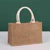 Sacolas Transfronteiriças Logo Personalizado Bolsas de Linho Sacolas de Lona Juta Sacolas de Presente Publicidade da Empresa Personalizadas