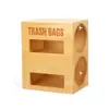 Caja de Almacenamiento para Bolsas de Basura de Bambú de Doble Capa Caja de Almacenamiento para Bolsas de Conservación de Frescura Caja de Almacenamiento para Escritorio Montada en la Pared de la Cocina