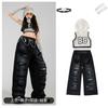 Ropa de Performance para Niñas de Jazz Fishnet Vest Suit Ropa de Pasarela Jazz para Niños Hip-Hop Ombligo Performance Ropa de Moda