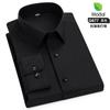 Camisa Masculina de Manga Longa 2025 Primavera/Verão Modal Cor Sólida Camisa Business Casual Sem Amassar Ferro de Passar Top