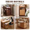 Gabinetes Laterales de Sofá de Madera Maciza Cuidadosamente Seleccionados, Mesas Laterales de Pizarra, Mesas de Centro, Mesas de Esquina, Gabinetes Pequeños para Té de Sala de Estar, Mesas Estrechas Móviles