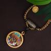 Novo pingente vintage corda Thangka Tianzhu Zaji Ram flor de pêssego nó tecido pingente corda estilo étnico colar vintage