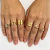 Anillo Retro Europeo y Americano de Acero de Titanio con Perla de Imitación Ojo de Diablo, Anillo de Corazón Bicolor, Joyería Apilable de Nicho de Acero Inoxidable