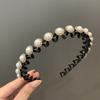 2021 Nueva Ola Diadema de Perlas para Mujer Verano Lavar la Cara Cabello Corto Artefacto para Cabello Roto Horquilla Clip Diadema Perezosa Accesorios para el Cabello