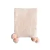 Cachecol de Tricô Macio Cor Sólida Imitação de Caxemira para Mulheres, Xale de Inverno com Pompons, Cachecol de Pescoço Quente Versátil, Venda Quente no Comércio Transfronteiriço