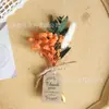Mini ramo de flores secas reales de 12 cm, decoración de tarjeta de flor eterna, accesorios para caja de regalo, accesorios para fotografía, transfronterizo