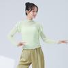 Disfraz de Danza Clásica para Mujer, Estilo Nuevo con Mangas Pequeñas Voladoras, Tela de Malla, Corte Ajustado, Atuendo Fluido de Práctica de Danza China para Adultos, Top Moldeador