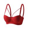 Íntimos Sexy Rojo Lujuria Pura Sin Aros, Sencillo Brillante Pecho Pequeño Push-Up, Conjunto de Brasier Seamless Retractante de Senos