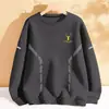Sudadera gruesa de otoño e invierno para hombre, top informal de cuello redondo, chaqueta holgada, camiseta básica versátil, de manga larga y cálida