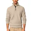 Nueva ropa para hombre transfronteriza europea y americana de Amazon: sudadera deportiva casual de manga larga con media cremallera, talla grande, de sarga jacquard acanalada