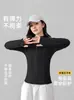 Chaqueta de Yoga para Mujer Otoño Invierno Felpa Gruesa Cuello Alto Cremallera Cárdigan Ciclismo Deporte Top Manga Larga Chaqueta de Fitness