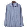 Camisa de manga larga de seda helada para hombres de mediana edad y mayores, camisa fina informal de color sólido para primavera y verano, ropa para abuelos y papás mayores