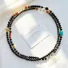 Versión de Gama Alta de Ágata Negro Natural de Alta Calidad y Madera de Agar, Múltiples Estilos de Uso, Cadena para Suéter, Cadena Cruzada para Teléfono Móvil