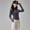 Conjunto de Yoga de Terciopelo Plus para Otoño e Invierno para Mujer, Cuello Alto con Cremallera, Ajuste Delgado, Manga Larga, Ropa de Fitness, Conjunto de Ropa Deportiva para Pilates