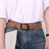 Cinturón de Negocios Directo de Fábrica Pantalones Casuales para Hombre Jeans Pantalones de Cuero Suave con Hebilla de Pin PU Simple Cinturón Versátil