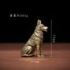 Decoração de mesa de escritório de latão puro sólido Big Yellow Dog chá de bronze pet Jóias Artesanato alça de presente