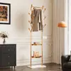 Perchero de Pie Simple Dormitorio Sala de Estar Perchero Vertical Almacenamiento en Casa Bolsa para Colgar Ropa Estante de Almacenamiento para Colgar