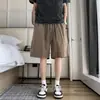 Calça de Linho Masculina de Cinco Pontos Estilo Verão 2026, Calça Casual de Tencel com Painéis Finos, Solta, de Corte Reto