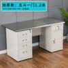 Mesa de Aço Espessa Home Computer Desk Equipe Financeira com Fechadura e Gaveta Ferro Escrivaninha Mesa de Trabalho